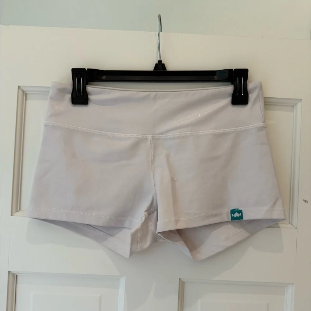 Women's Athletic Shorts - Light Gray Performance Stretch